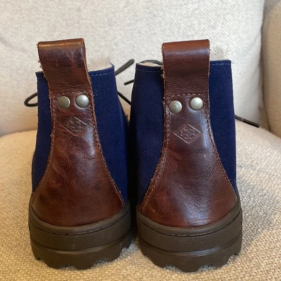 Quoddy Men’s Navy Blue Chukka Boot Shearling Lined Size 8 - Picture 3 of 9